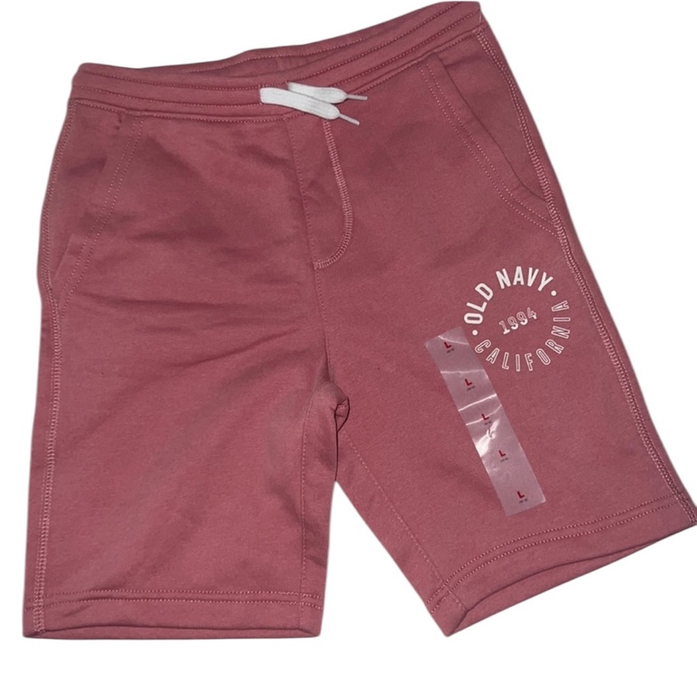 Old Navy Boys Dusty Rose Shorts L (10–12) NWT | Elastic Waist, Pull-On